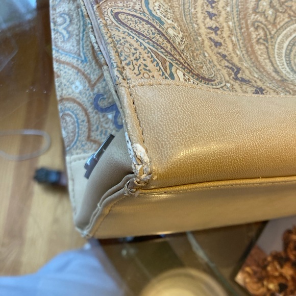 Paisley organizer pockets square purse tan pattern - Picture 9 of 13